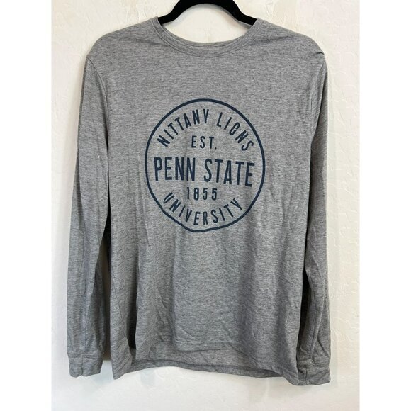 League 91 Men Nittany Lions Penn State Long Sleeve Blue Grey Sz L Tee T-Shirt - Picture 1 of 7